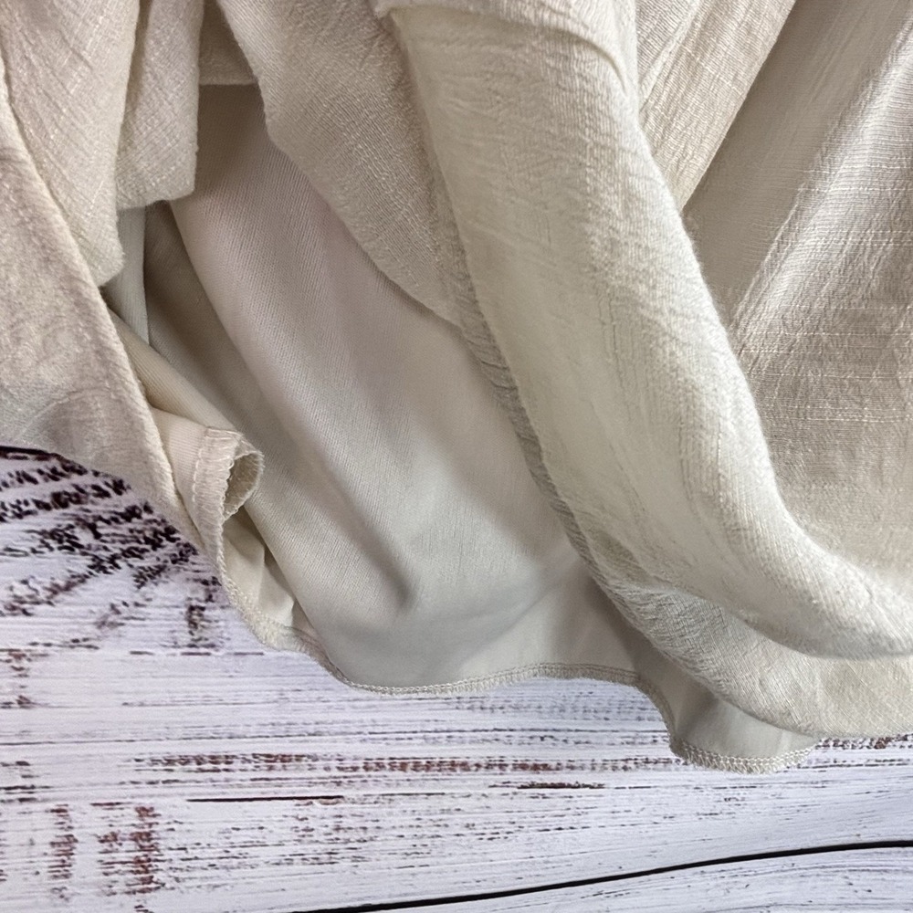 Naïf Shift Dress L Cream Button‎ Front Romantic Minimalist Cottage Lagenlook MOP - Picture 6 of 8